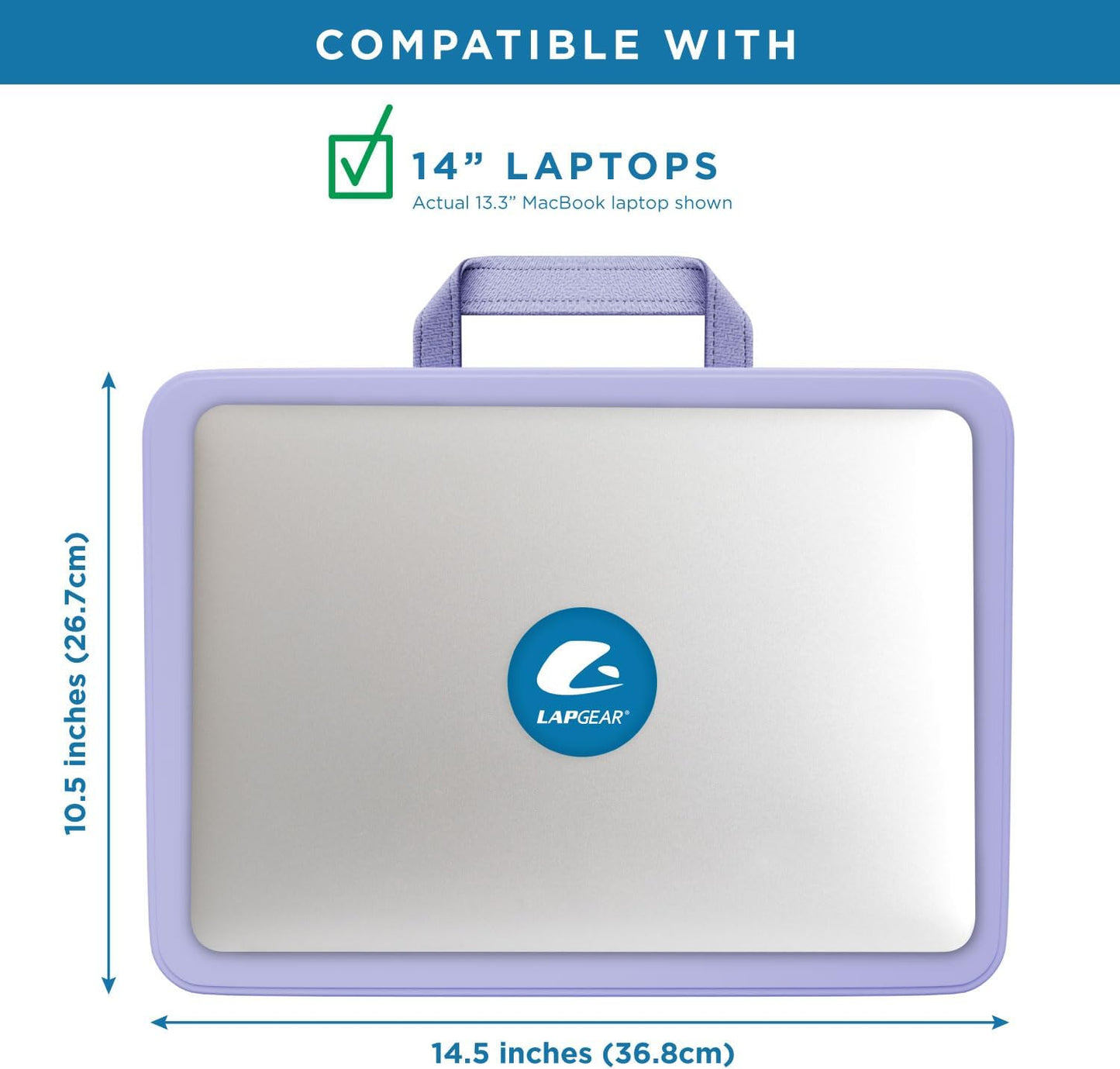 LAPGEAR Compact Lap Desk – Fits Up to 14″ Laptops – Charcoal – Style No. 43105