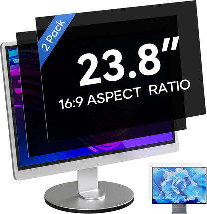[2 Pack] 24 Inch Computer Privacy Screen for 16:9 Aspect Ratio Widescreen Monitor, Eye Protecting Anti-glare Blue Light Display Screen Privacy Protection, Removable Anti-scratch Coating