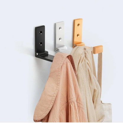 ZEYU Folding Coat Hooks, 5Pcs Wall Hooks for Hanging Coat Towel Hooks Hardware Heavy Duty Aluminum Alloy Headphone Holder No Rust Wall Mounted with Screws for Bags Fitness Equipment