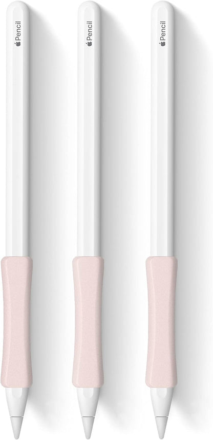 3 Pack iPencil Grips Case Cover Silicone Sleeve Holder Compatible with Apple Pencil (USB-C)&Apple Pencil (2nd Generation),iPad Pro 11 12.9 inch 2018(White, Pink, Purple)