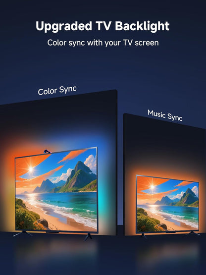 KANTUTOE TV LED Backlight Sync to Screen, 13.7ft LED Lights for 45-65 Inch TVs & PC Monitors, Smart App Control TV Lights That Change with TV, Backlight with Camera, Music Sync Strip Lighting