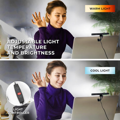 HumanCentric Video Conference Lighting - Webcam Light for Streaming, LED Monitor and Laptop Light for Video Conferencing, Zoom Lighting for Computer, Replace Ring Light for Zoom Meeting, Double Kit