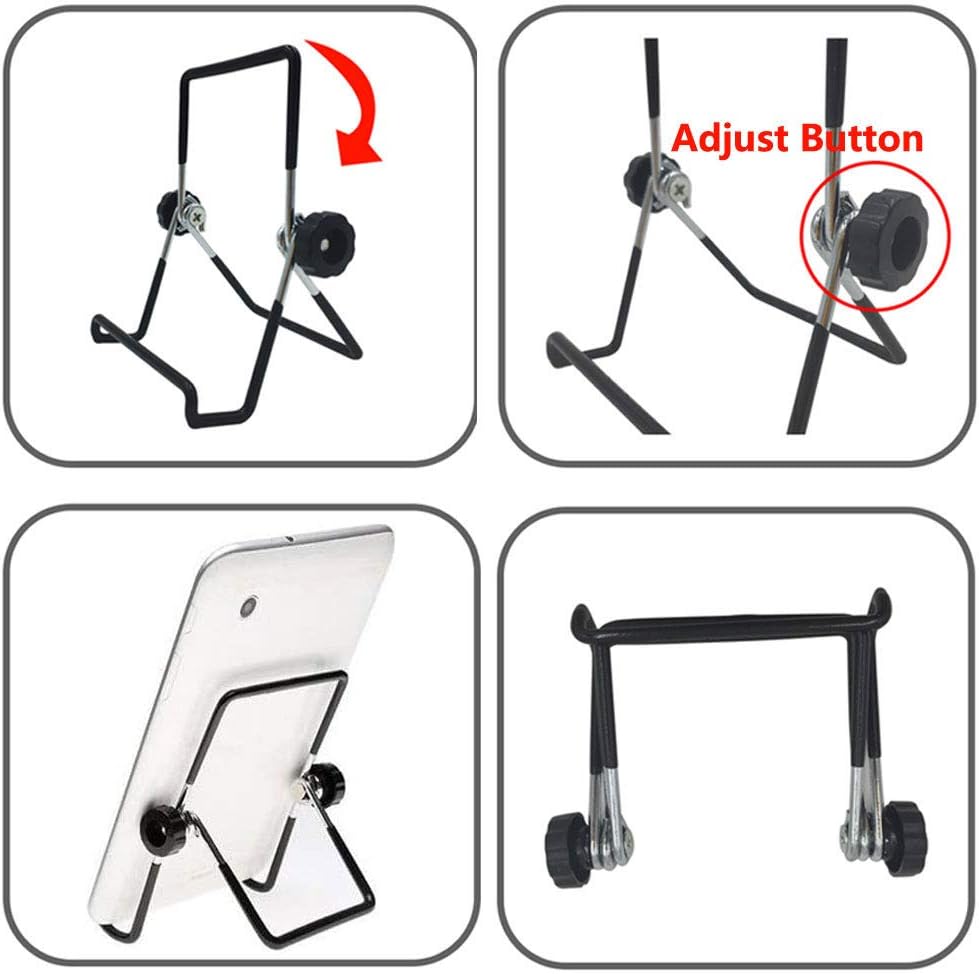 VOVIGGOL Adjustable Tablet Stand Holder, Non-Slip Foldable Holder Cradle Fit for 9-12.9" Tablets, iPad, Samsung and Kindle Fire, Display Stands Picture Frame Stand for Photos (Large Black)