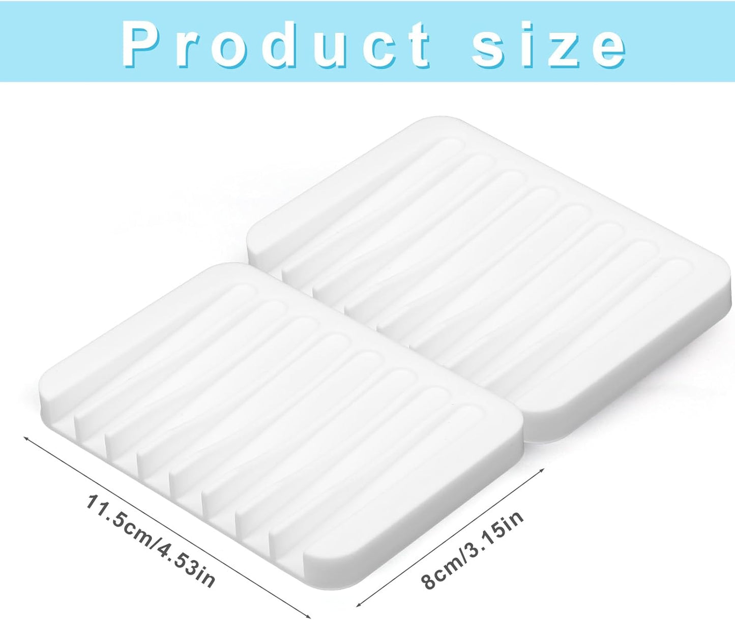 Penitue 2pcs Paint Brush Holders, Silicone Washable Paint Brush Organizer Stand with 8 Slots Paintbrush Rinse Holder for Oil Acrylic Watercolor Painting (Transparent & Blue)