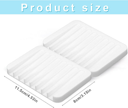 Penitue 2pcs Paint Brush Holders, Silicone Washable Paint Brush Organizer Stand with 8 Slots Paintbrush Rinse Holder for Oil Acrylic Watercolor Painting (Transparent & Blue)