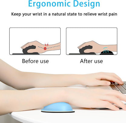 Dapesuom Mouse Wrist Rest, Ergonomic Memory Foam Mouse Wrist for Computer Desk Mats Support, PU Leather Hand Rest Pad Cushion for Gaming, Laptop, Men, Women, Pain Relief & Easy Typing, Black