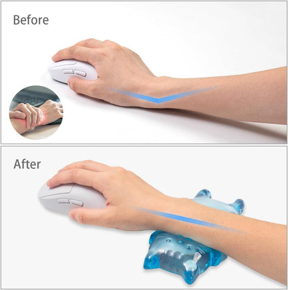 Ergonomic Gel Mouse Wrist Rest – Clear Cute Cat Mouse Wrist Rest, Comfort & Support for Typing and Gaming (Pink)
