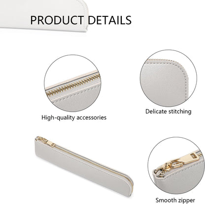 Canvas Pencil Case Small Pencil Pouch Slim Lightweight Pen Case Holder Cute Zipper Bag for School Office