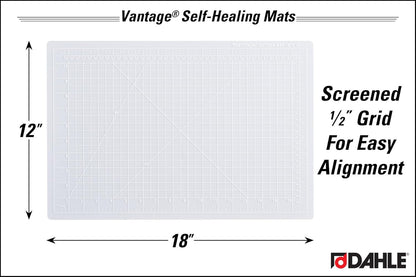 Dahle Vantage 10670 Premium Self-Healing Cutting Mat, 9"x12", 1/2" Grid, 5 Layers for Max Healing, Perfect for Crafts & Sewing, Black