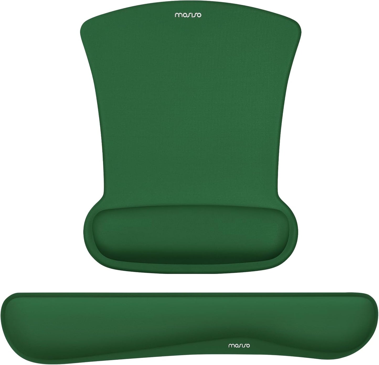 MOSISO Wrist Rest Support for Mouse Pad & Keyboard Set, Ergonomic Mousepad Non-Slip Base Home/Office Pain Relief & Easy Typing Cushion with Neoprene Cloth & Raised Memory Foam, Black