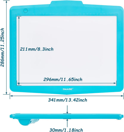 IMAGE A4 LED Tracing Pad for Kids, Rechargeable Light Up Drawing Tablet Board Children Portable Art Christmas Gift for Boys Girls Ages 6+(with 10 Traceable Sheets), Durable & Fun Creative Toy(Blue)