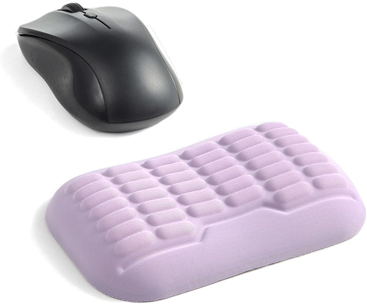 UnivoColors Ergonomic Mouse Wrist Rest,Latest 3.0 Wave Curve Design,High-Resilience Memory Foam Non-Slip Base,Reduces Wrist Fatigue,Ideal for Office Gaming & Long Hours of Use(Black)