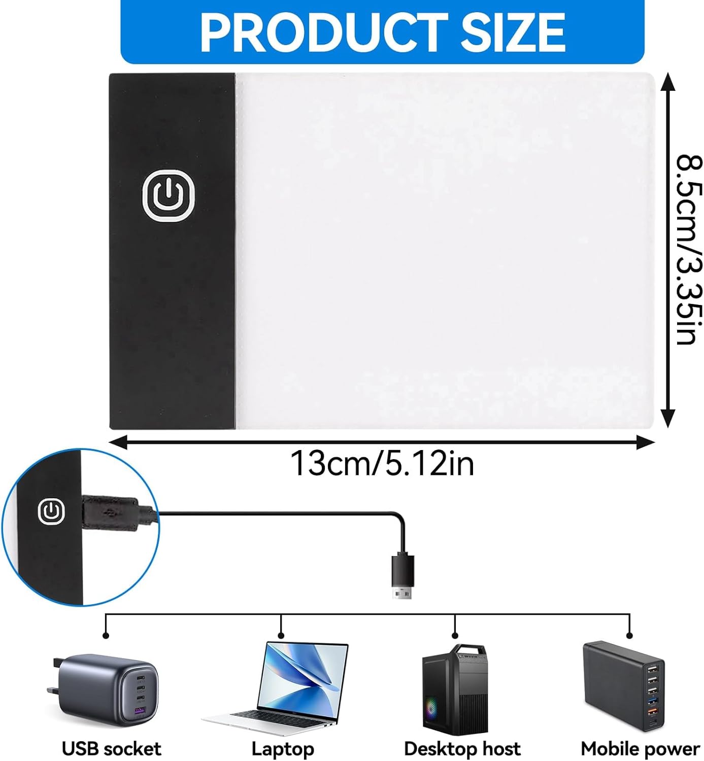 LED Copy Board Light Tracing Box, A6 Portable Tracing LED Copy Board Light Box Kids Children Drawing Flip Book Kit Tablet Paint Pad Eye Protective Adjustable