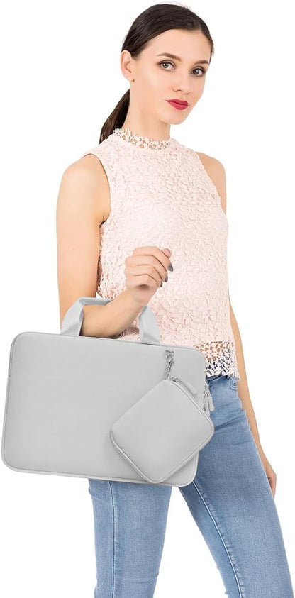 MOSISO Laptop Case 13.3 inch, 13-13.3 inch Laptop Sleeve Bag Compatible with MacBook Air/Pro 13 / Pro 14, HP Dell ASUS, Neoprene Carrying Computer Bag with Handle&Detachable Small Case, Pink