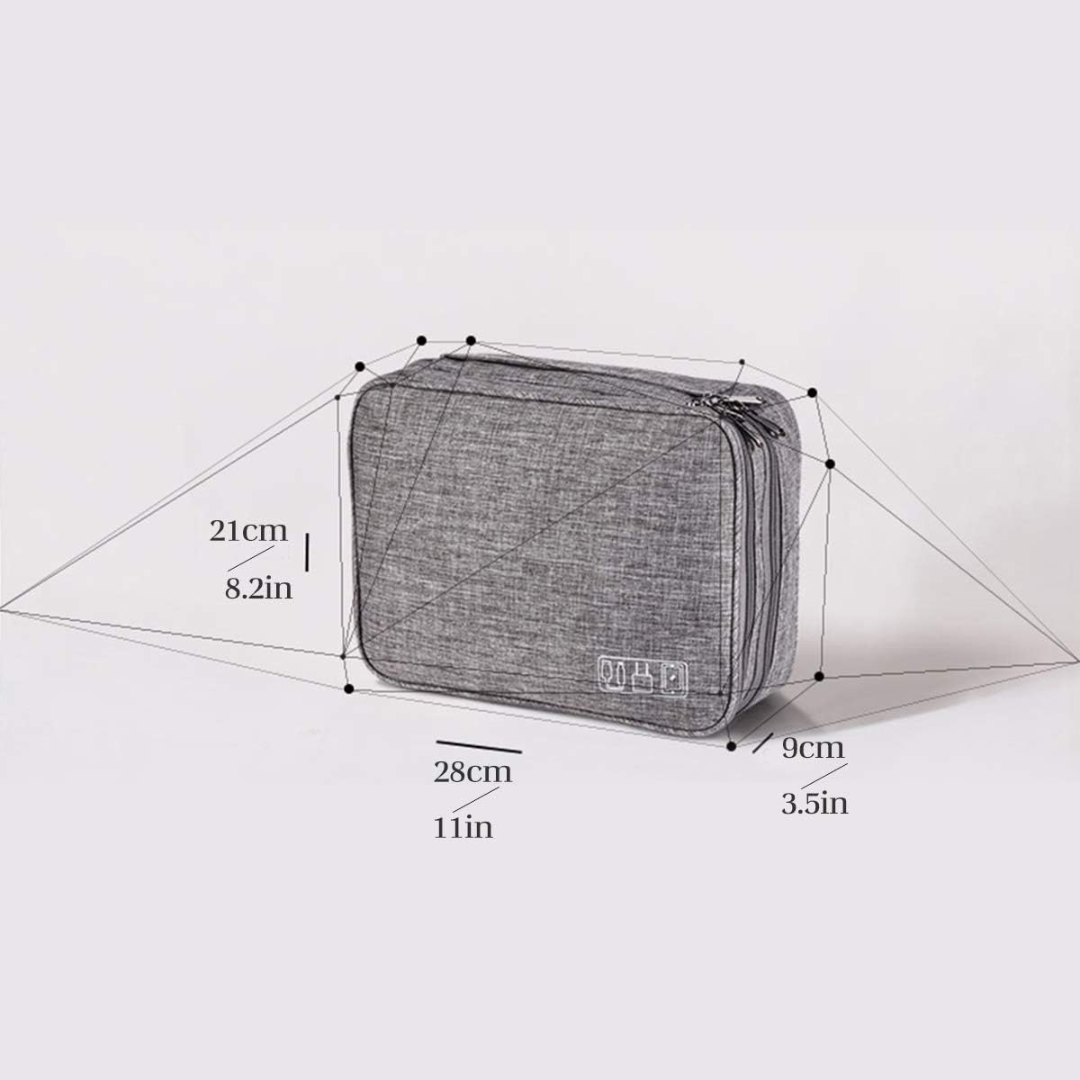 OrgaWise Electronics Organizer, Electronic Accessories Bag Travel Cable Organizer Three-Layer for iPad Mini, Kindle, Hard Drives, Cables, Chargers