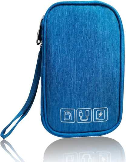 Electronic Organizer Bag Cable Organizer Travel Cord Organizer Case Pouch Portable Carrying Case for Charger Hard Drive Earphone USB SD Card (Black)