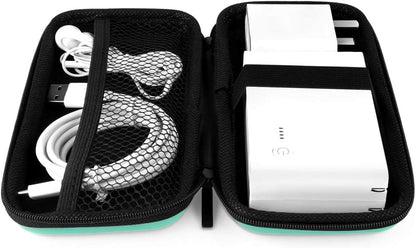 iMangoo Travel Essential Electronics Organizer Pouch Charger Case, Shockproof Dual Zipper Power Bank Cables Tech Accessories Purse, Men & Women Travel Must Have Storage Bag, 6.5x3.2x1 inch Rose Gold