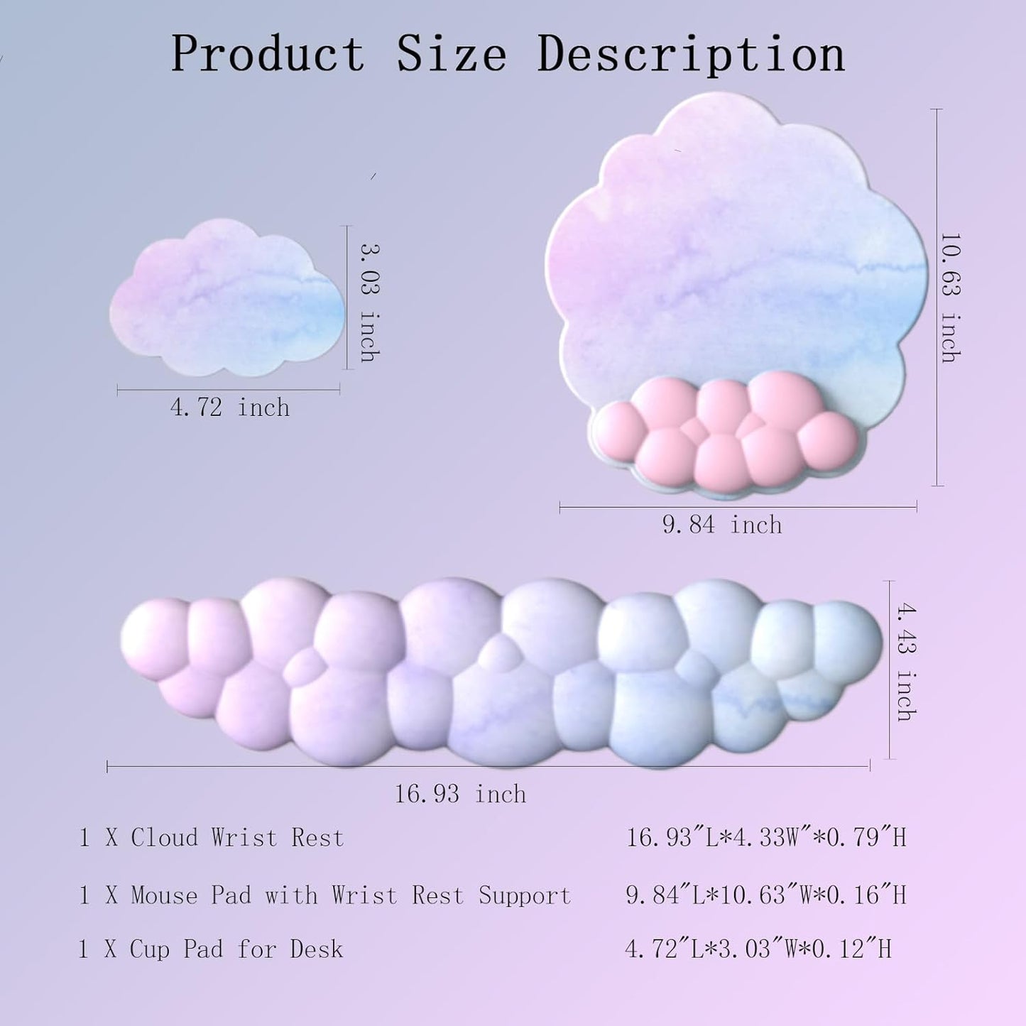 Cloud Keyboard Wrist Rest Dark Green Mouse Pad with Wrist Rest Ergonomic Wrist Pad Memory Foam Non-Slip Wrist Support for Computer Laptop Gaming Home Office Relief Typing Pain Green