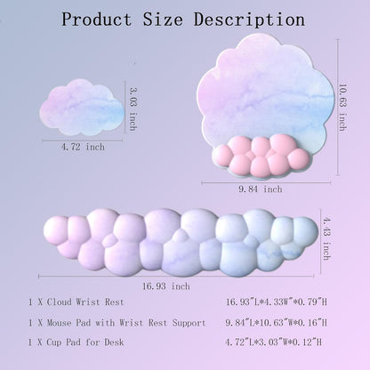Cloud Keyboard Wrist Rest Dark Green Mouse Pad with Wrist Rest Ergonomic Wrist Pad Memory Foam Non-Slip Wrist Support for Computer Laptop Gaming Home Office Relief Typing Pain Green