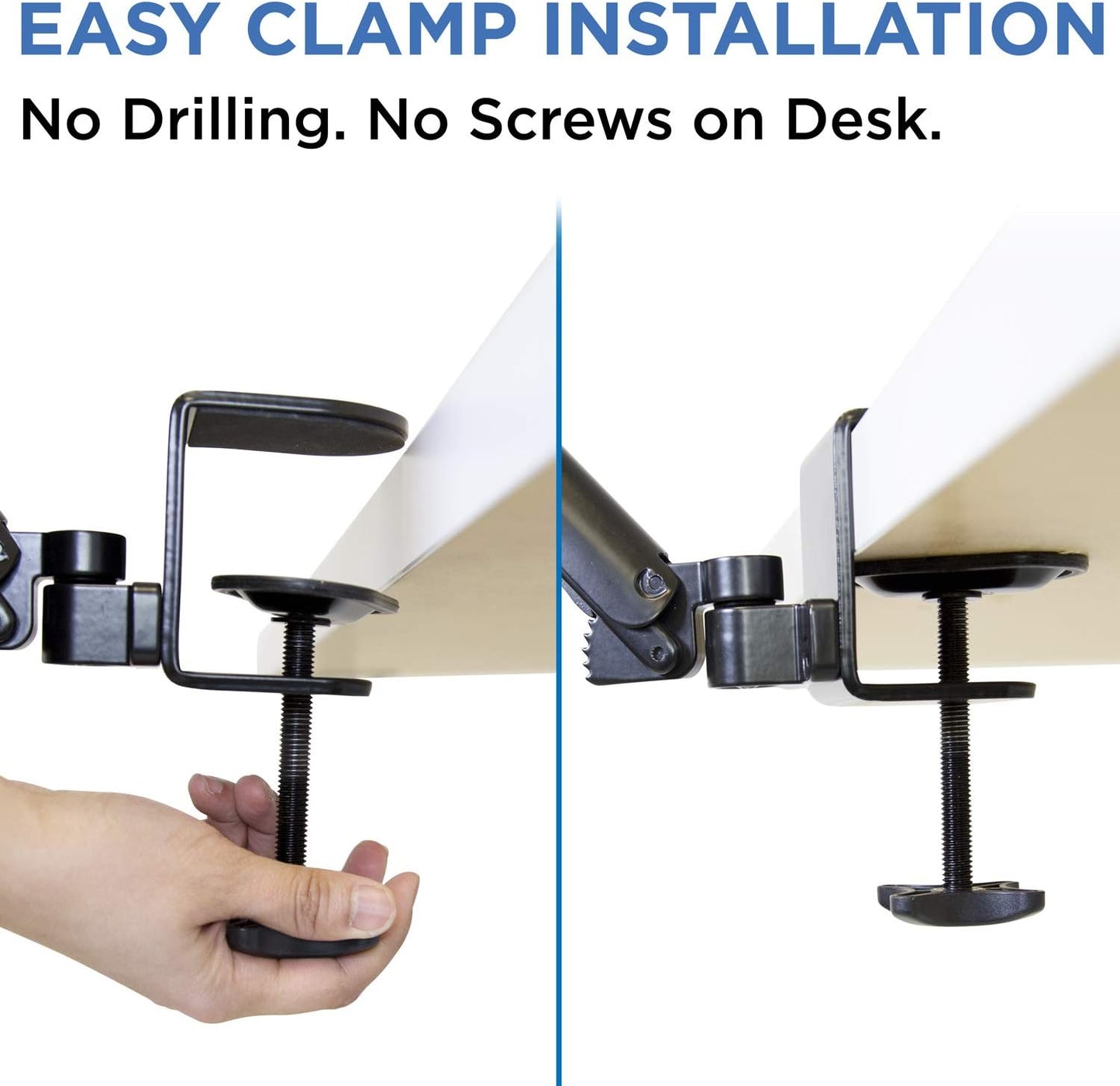 Mount-It! Adjustable Arm Rest for Desk, Ergonomic Elbow & Forearm Support, Height Adjustable Full Motion Rotating Desk Arm with Clamp-On Base for Computer & Keyboard Use, Steel Construction (MI-7145)