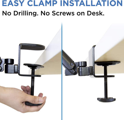 Mount-It! Adjustable Arm Rest for Desk, Ergonomic Elbow & Forearm Support, Height Adjustable Full Motion Rotating Desk Arm with Clamp-On Base for Computer & Keyboard Use, Steel Construction (MI-7145)