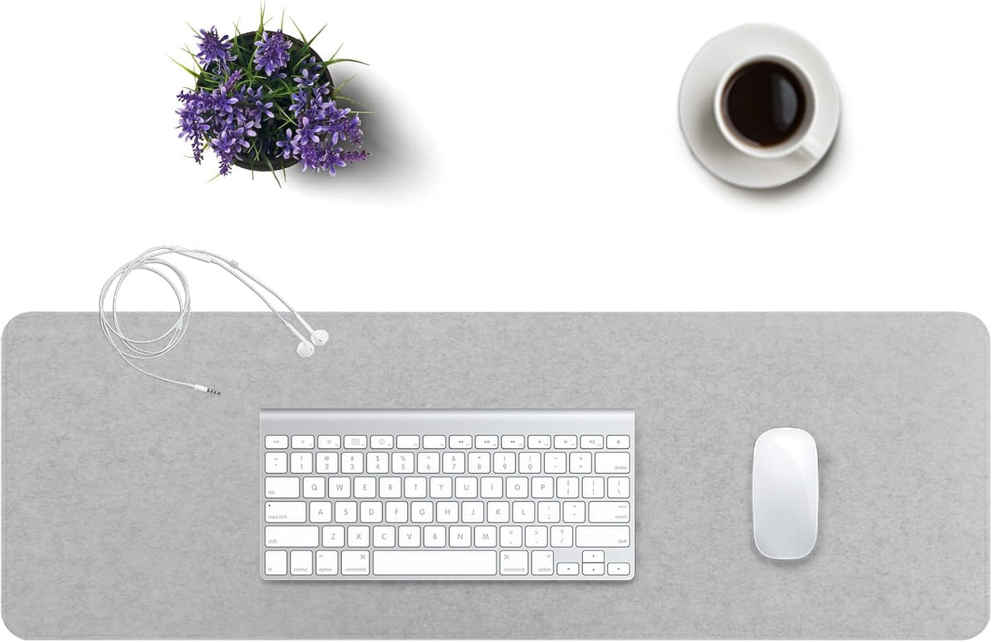 Felt Desk Mat | Computer Mat for Desk(36x12Inches) | Large Felt Mouse Pad and Keyboard Mat | Desk Protector for Office | Dark Gray