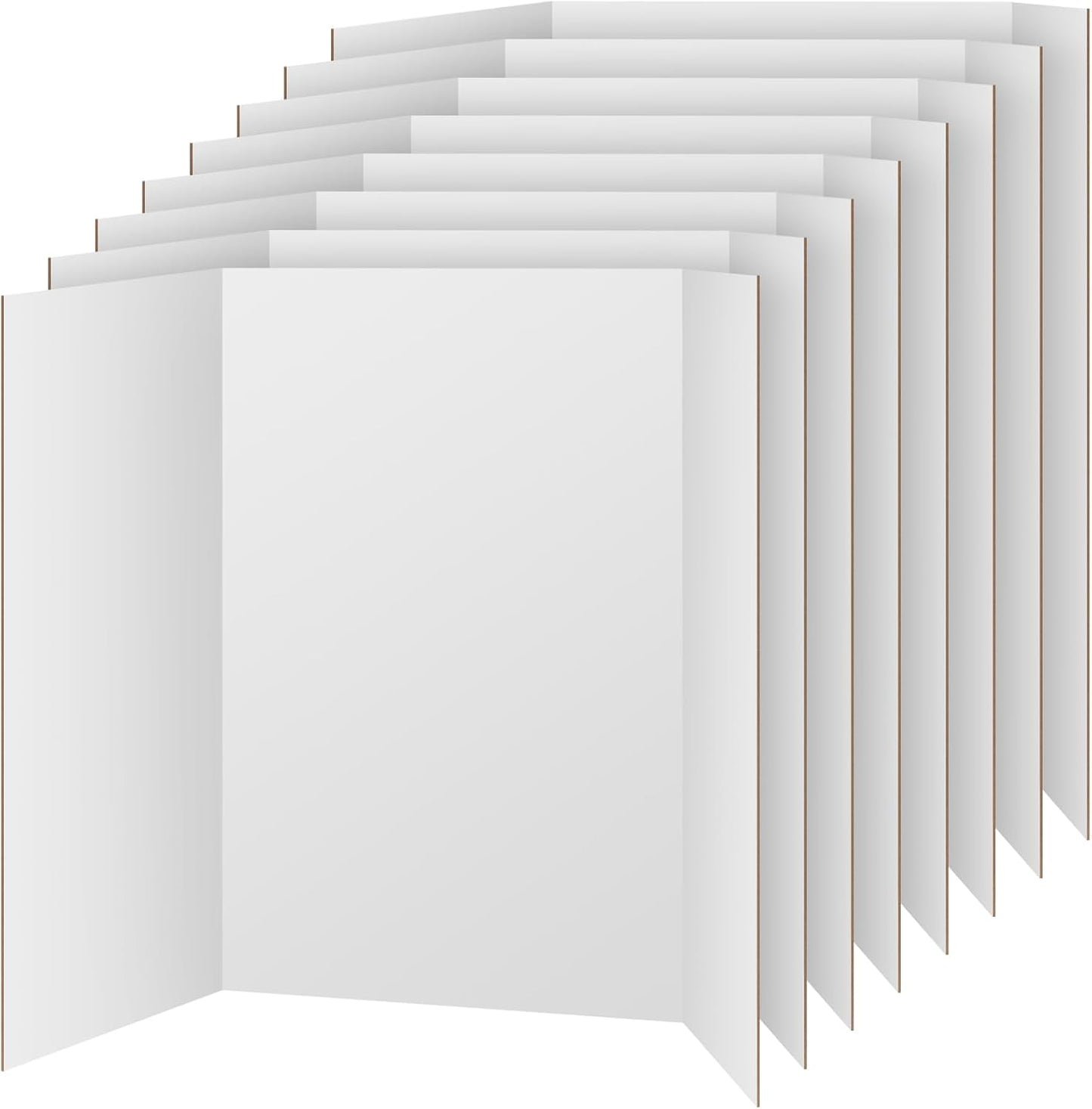 VinTS 8 PCS 36" x 48" Trifold Poster Board White Trifold Foldable Display Poster Board for School Projects, Science Fair,Graduation Exhibitions