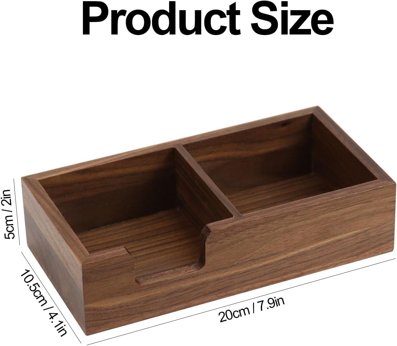 MultiBey Walnut Wood Sticky Notes Holder for Desk, 4x6 Inch Self -Sticky Note Memo Holder, Wooden Sticky Note Dispenser Office Desk Organizer for Dorm Room Office Home School (S)