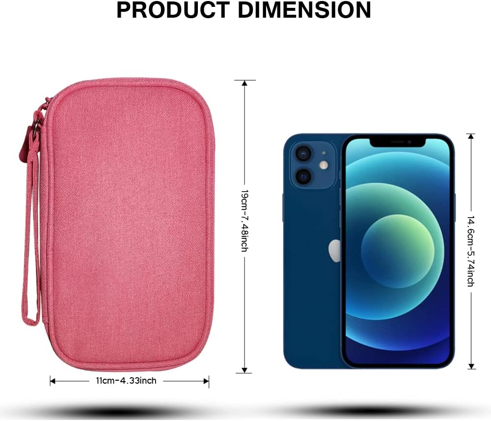 Electronics Organizer Bag Pouch Cable Charger Organizer Travel Shockproof Cord Carrying Case for Earphone Powerbank USB Hard Drive SD Card (Black)