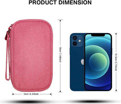 Electronics Organizer Bag Pouch Cable Charger Organizer Travel Shockproof Cord Carrying Case for Earphone Powerbank USB Hard Drive SD Card (Black)