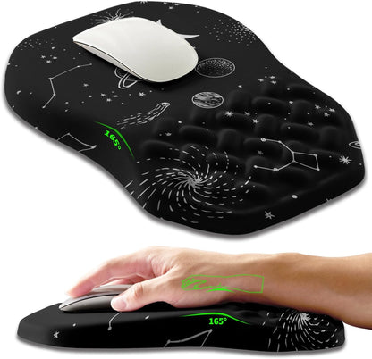 Ergonomic Slope Mouse Pad Wrist Support, Wrist Rest Mousepad for Carpal Tunnel Pain Relief with Massage Bulge and Slow Rebound Memory Foam (12x8 inch, Black)