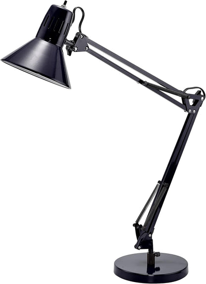 Bostitch Office VLF100 LED Swing Arm Desk Lamp with Clamp Mount, 36" Reach, Includes LED Bulb,Black