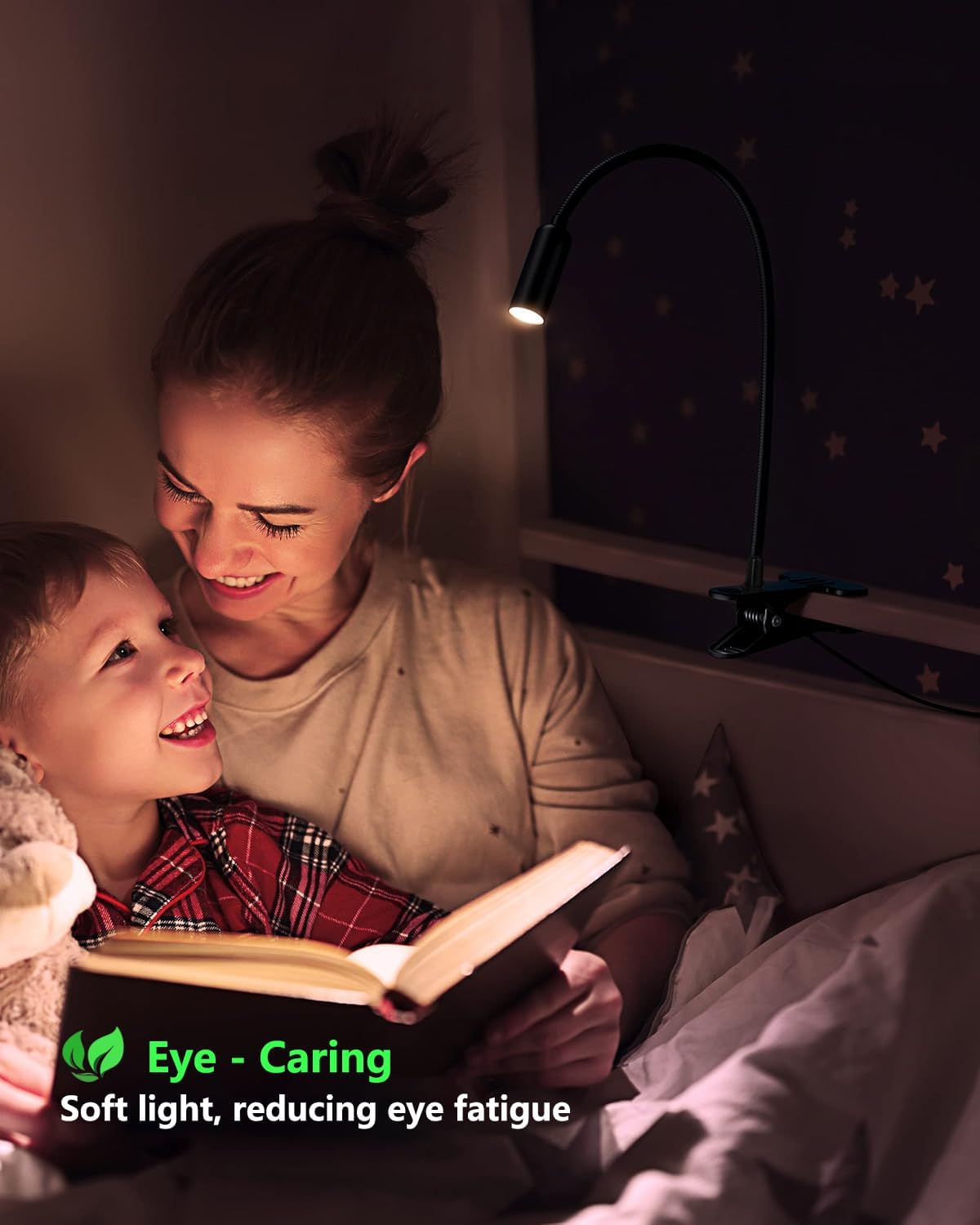 JHD Led Desk Lamp with Clamp - 10 Brightness Levels, 12" Flexible Gooseneck,Eye Protection USB Lamp - Suitable for Home Office, Reading, Bed Light,Quality Black Metal Clamp Light,Headboard Lamp