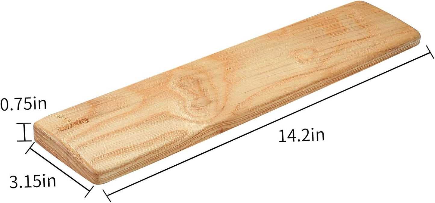 Wooden Keyboard Wrist Rest, Keyboard Wooden Palm Rest，Keyboard Wrist Rest Pad, Solid Wood Mouse Pad Wrist Guard, Ash Wood Wrist Rest, Wrist Pad for Keyboard, (Fraxinus Excelsior,11.8in)