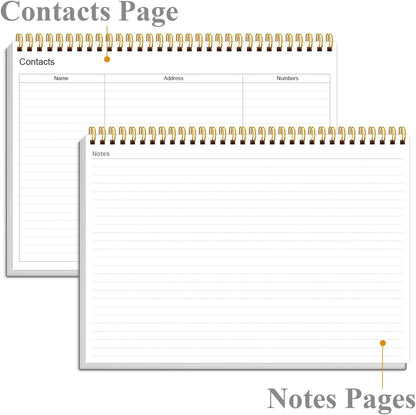 Weekly Productivity Planner - 8" x 11" Dashboard Desk Pad/Planner, Habit Tracker, Spiral Undated Weekly Planner for Office/School/Home, 54 Weeks, Black