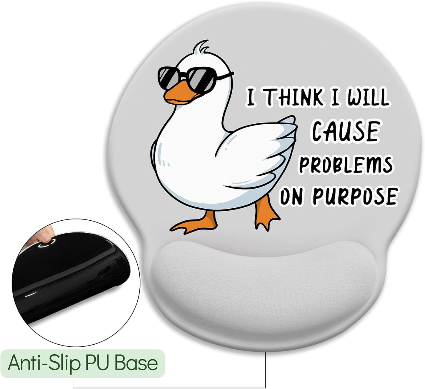 LIMKRIAN Cat Ergonomic Mouse Pad with Wrist Rest, Gaming Mouse Pad with Wrist Support, Funny Mouse Pads for Desk, Computer Mousepad with Non-Slip Pain Relief PU Base, Cute Office Desk Accessories