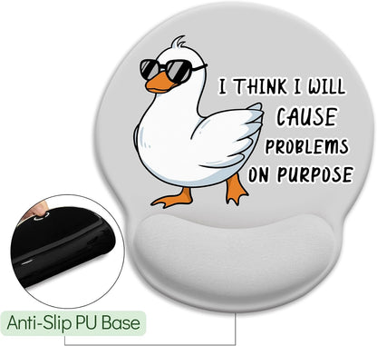 LIMKRIAN Cat Ergonomic Mouse Pad with Wrist Rest, Gaming Mouse Pad with Wrist Support, Funny Mouse Pads for Desk, Computer Mousepad with Non-Slip Pain Relief PU Base, Cute Office Desk Accessories