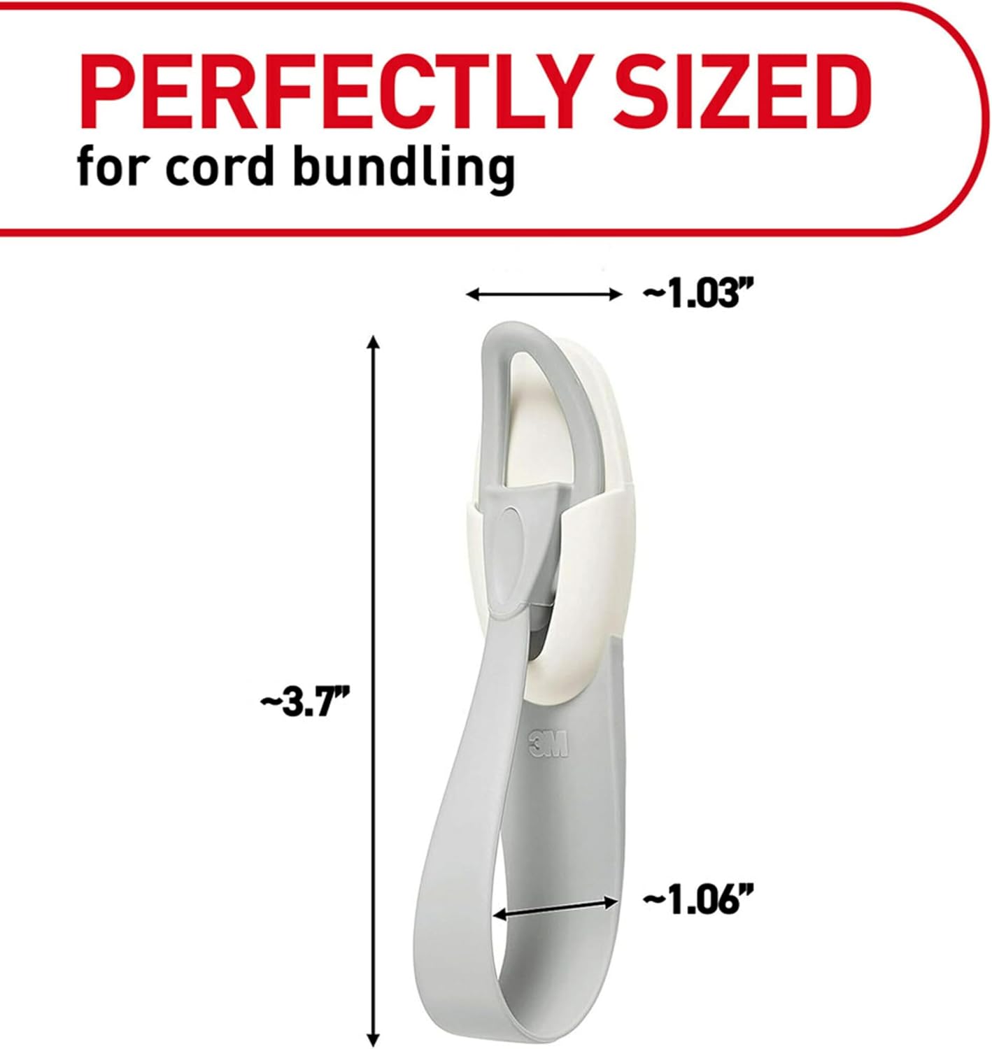 Command Cord Bundlers, Plastic, Damage-Free Organizer, No Tools for Electrical Cables, 6 Gray Bundlers and 12 Strips