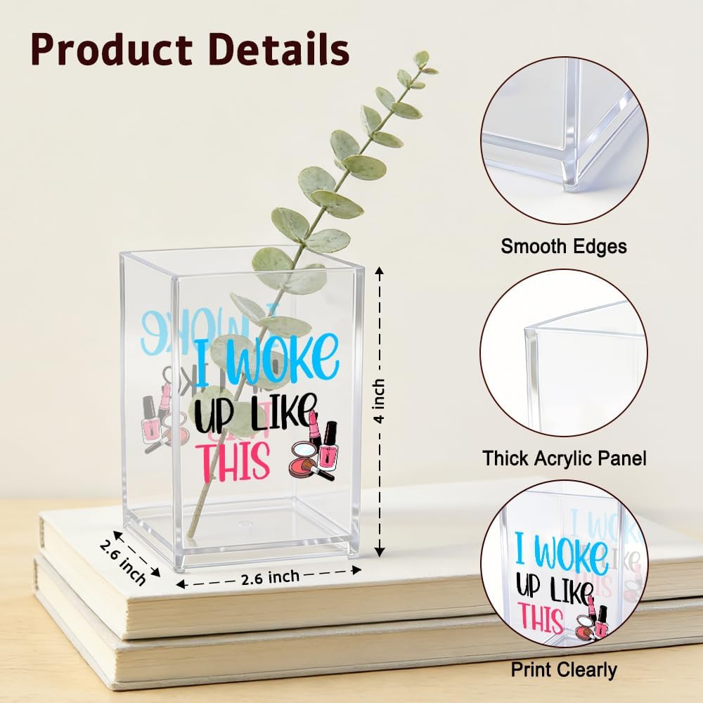 The Makeup Artist Acrylic Cosmetic Pencil Pen Holder, Funny Vanity Accessories for Girls, Makeup Brushes Holder for Beauty Specialist Esthetician, Make Up Artist MUA Appreciation Gifts