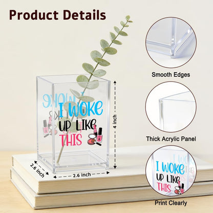The Makeup Artist Acrylic Cosmetic Pencil Pen Holder, Funny Vanity Accessories for Girls, Makeup Brushes Holder for Beauty Specialist Esthetician, Make Up Artist MUA Appreciation Gifts