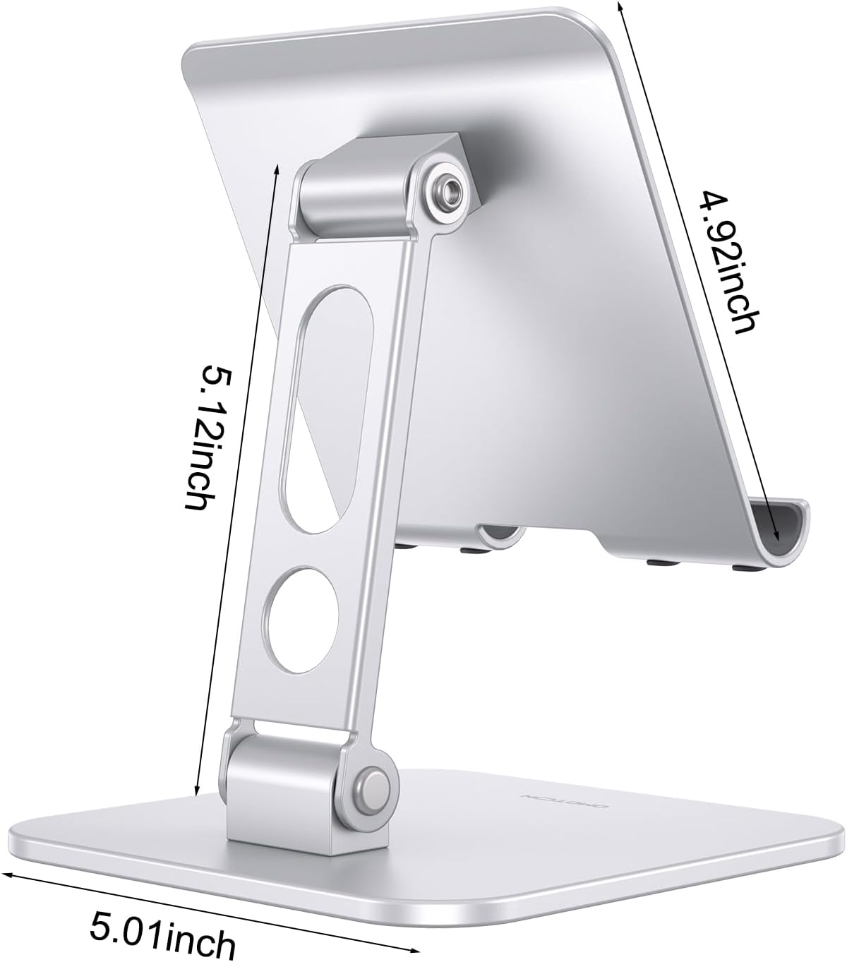 OMOTON Upgraded Adjustable Tablet Stand Holder, Heavy Duty Foldable Portable Monitor Stand, Travel Essentials for iPad Pro/Air/Mini, Surface Pro, 4.7''-15.6', Black
