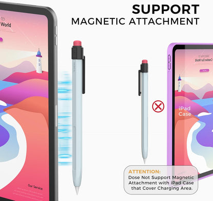 TRONWIN iPencil Case Sleeve Silicone Protective Cover Perfect Grip Skin Classic Design with Sturdy Clip Compatible with Apple Pencil 2nd Generation (Classic)