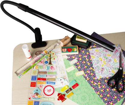 OttLite Clip-On LED Easel Lamp with ClearSun LED Technology - Sturdy Clip Light with On/Off Switch Cord - Adjustable & Flexible Neck for Precise Lighting, Piano, Computer Desks, Shelves & Tables