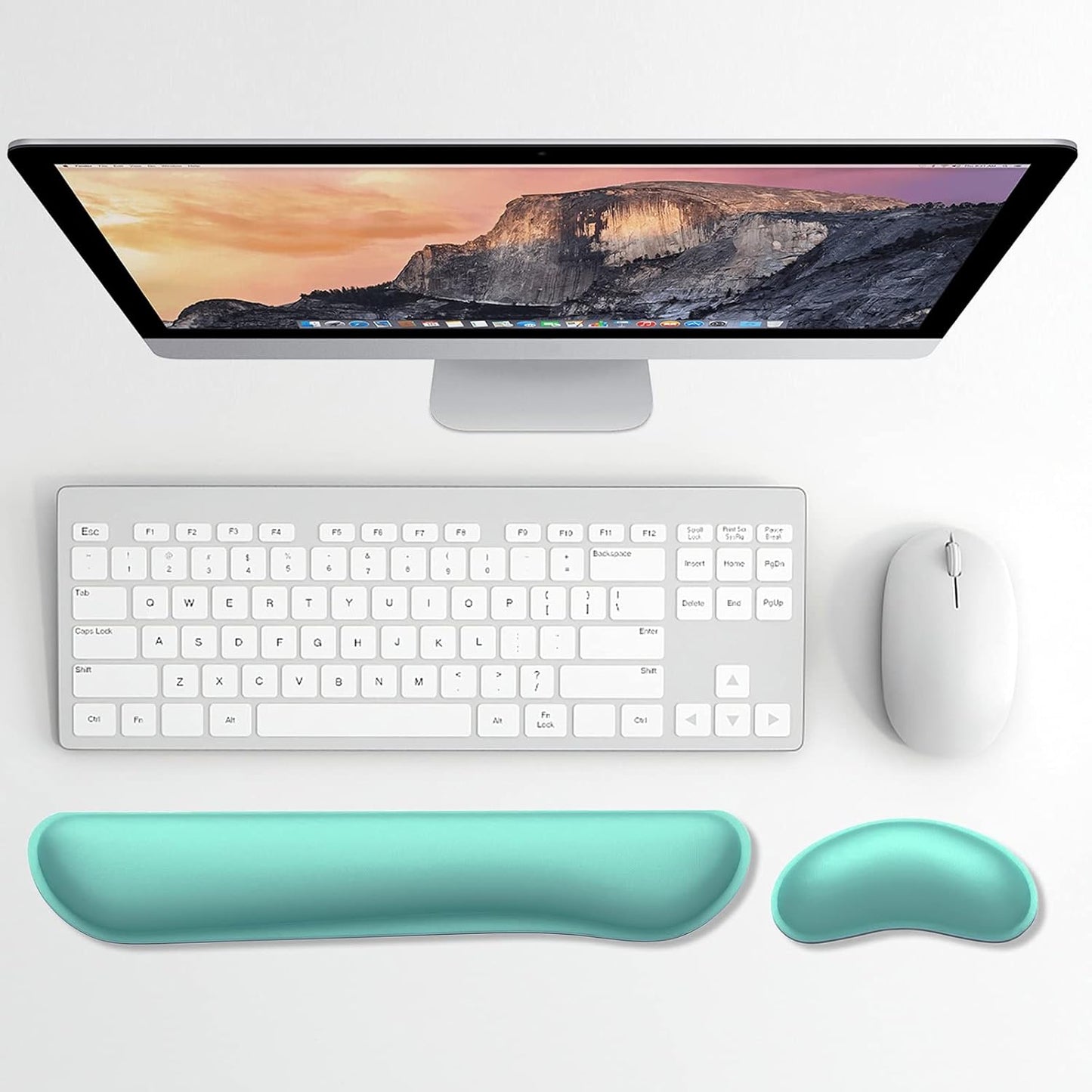 Dapesuom Enlarge Keyboard Wrist Rest, Memory Foam Keyboard Wrist Cushion for Computer Desk Mats Support, Pain Relief Ergonomic Mouse Pad Rests with Non-Slip Base for Gaming, Laptop, Radiant Orchid