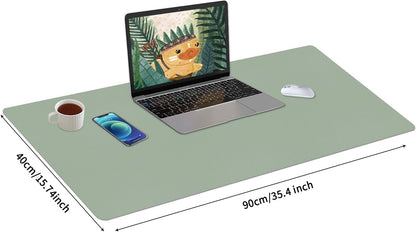 Bloss Leather Desk Pad and Keyboard Wrist Rest, Large Mouse Pad + Keyboard Pad+Mouse Wrist Support, Non-Slip Desk Mat Protector for Office, Home(31.5×15.7 Inches,Beige) - Colors B