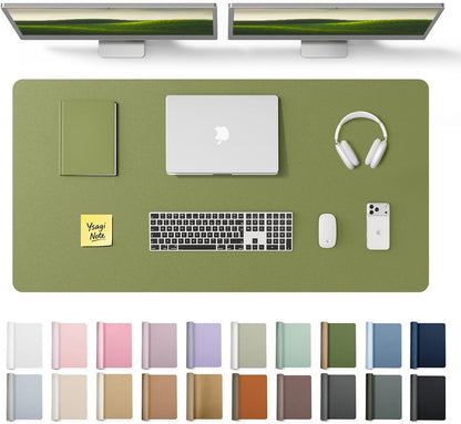 YSAGi Leather Office Desk Pad Protector, Large Mouse Pad, Non-Slip, PU Leather, Laptop Desk Blotter, Waterproof Writing Pad for Office and Home, Black, 23.6" x 13.8" - Colors B