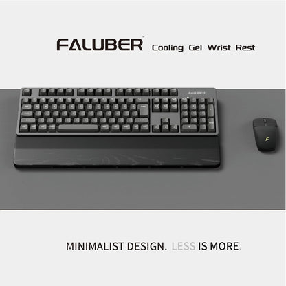 Faluber Wooden Wrist Rest, 17.3-inch Length and 20mm Thickness for Full-Sized Keyboard, Palm Rest, Ergonomic Design for Mechanical Gaming Keyboard, Wipe Clean (Fullsize-440mm, Walnut Wood)