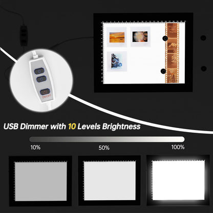 Slide Viewer Light Box 5600K 12”x8” Ultra-Thin Adjustable Brightness Backlight for Slides and Film Negative Scanning