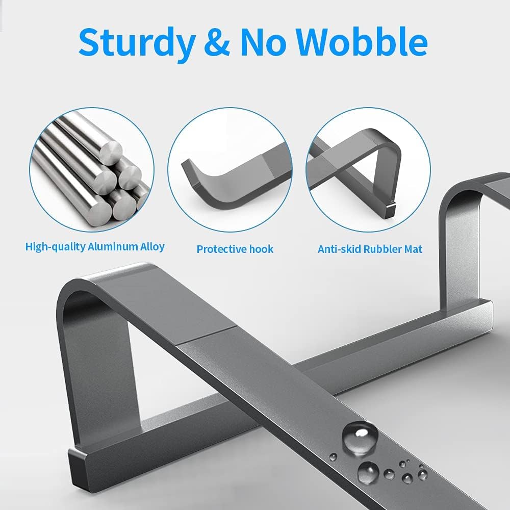 LENRUE Laptop Stand for Desk，Stable MacBook Pro Stand，Ergonomic Aluminum Computer Riser for 12 13 15 16.2 inch ，Computer Cooling Stand for Mac MacBook Pro Air,HP, Dell, More PC Notebook (Silver)