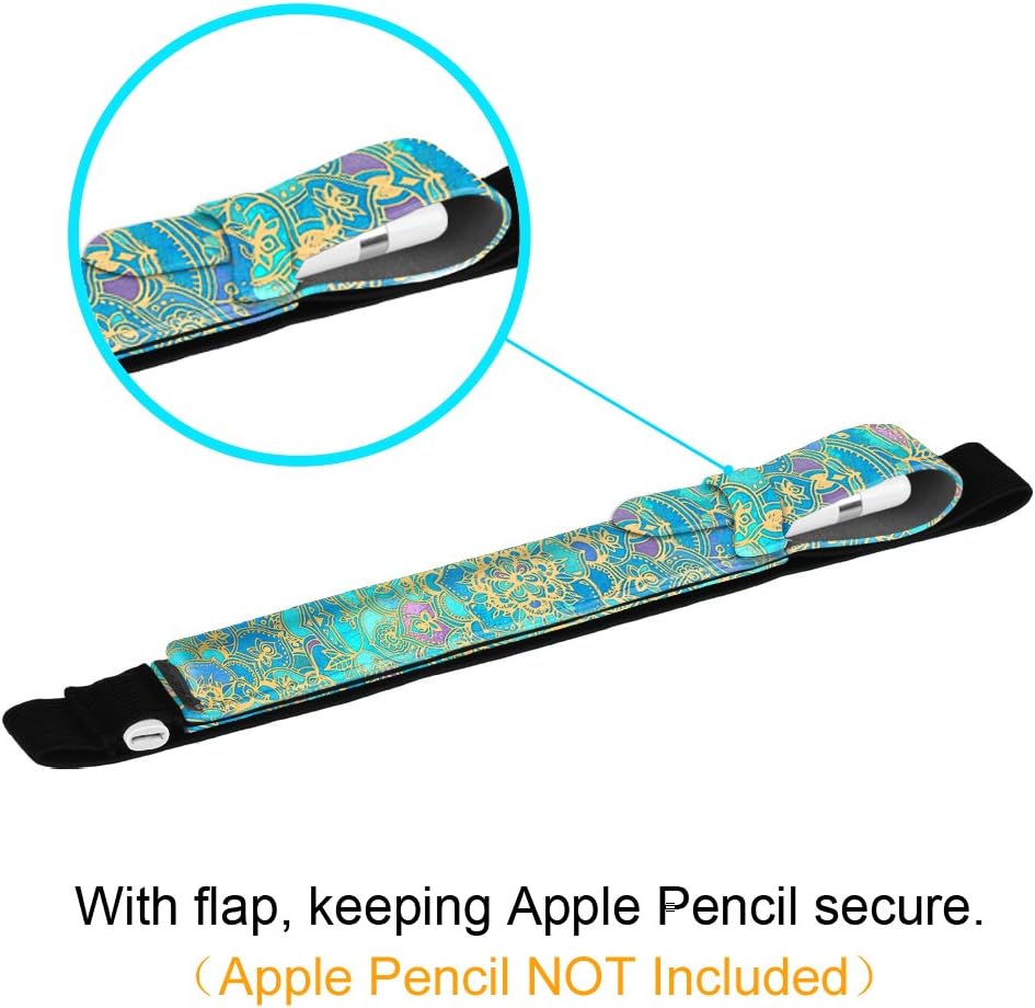 Fintie Pen Holder with USB Adapter Pocket for Apple Pencil Pro, Apple Pencil (USB-C / 1st / 2nd Generation), Elastic Vegan Leather Sleeve Pouch Compatible with iPad Case, Black